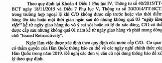 C O Form Ak Cấp Sau Ngày Tàu Chạy